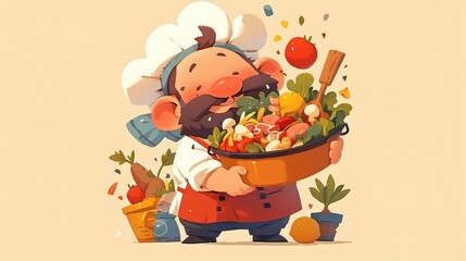 Symbol of a cartoon 2d carrying food