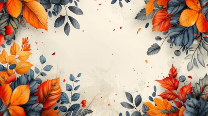 This is a Modern set for the main Instagram Feed and Post Creative. There is a space for copying text and images and it has a design with abstract colored shapes, line arts and tropical leaves in - obrazy, fototapety, plakaty