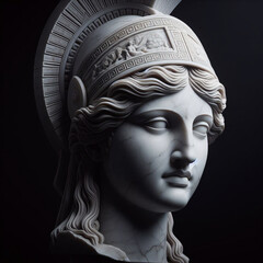 Athena marble statue, the ancient goddess of science and knowledge, Athens Greece. Athena the ancient Greek goddess. Statue of greek goddess.	