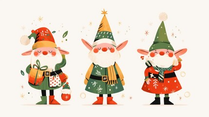 A whimsical and adorable Christmas elf the cheerful assistant of Santa Claus serves as a delightful design element perfect for spreading New Year and Christmas cheer This playful character 