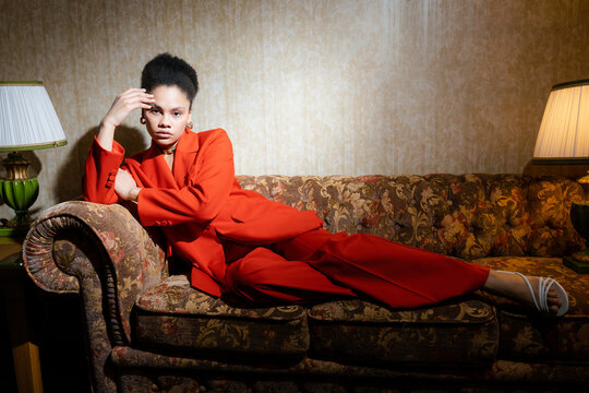 Portrait of a woman on the couch