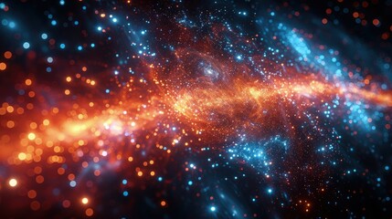 Fototapeta na wymiar Cosmic Dawn. The Hypnotic Glow of Primordial Radiation Illuminating the Early Universe.