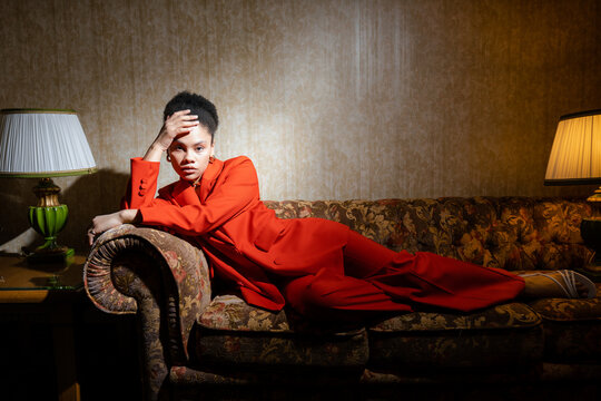 Portrait of a woman on the couch