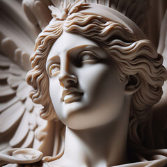 Athena marble statue, the ancient goddess of science and knowledge, Athens Greece. Athena the ancient Greek goddess. Statue of greek goddess.	