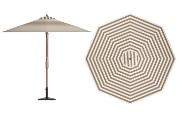 Outdoor Patio Umbrella, top and front views, on transparent background  © meram