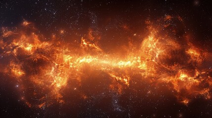 Fototapeta na wymiar Stellar Fusion. Depict the Intense Fusion Reactions Igniting in the Cores of Massive Stars, Creating New Elements.