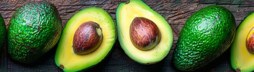 Educate Yourself on Avocado Varieties, Learn about the different types of avocados, closeup - obrazy, fototapety, plakaty