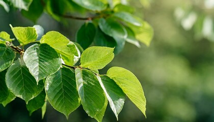Obraz premium Close-up of vibrant green foliage with blurred background