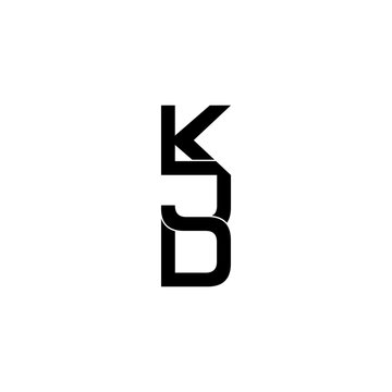 kjd lettering initial monogram logo design
