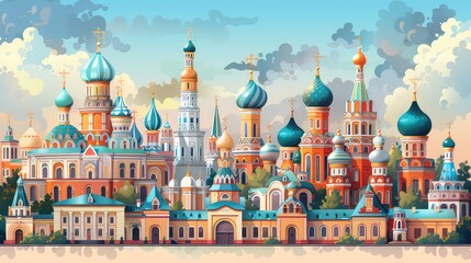 Rusia traditional art of buildings, Generative AI - obrazy, fototapety, plakaty