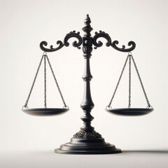Simple classic justice balance scales silhouette. Justice scales line icon. Judgement scale sign. Legal law symbol. Quality design element. Editable stroke.	