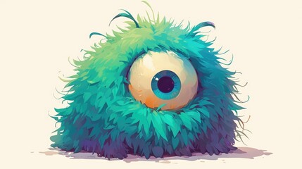 A delightful fuzzy monster with a single large eye perfect for children s greetings and congratulations This charming imaginary creature is designed to bring a smile to kids faces in a vibra