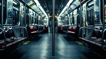 empty seats of a subway during AI generated