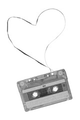 Tape cassette png sticker, love design transparent background