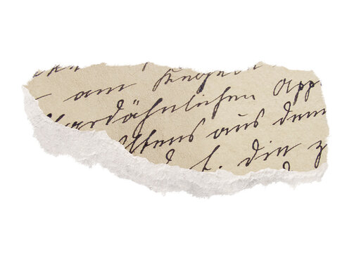 Cursive writing png sticker, ripped paper transparent background