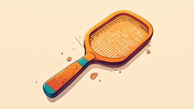 The fly swatter is the ultimate weapon against pesky bugs a must have tool depicted in a fun cartoon illustration as a 2d icon