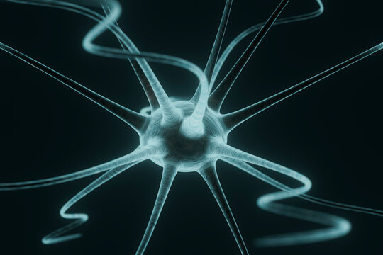 Central Neuron 3D Render in Neural Network