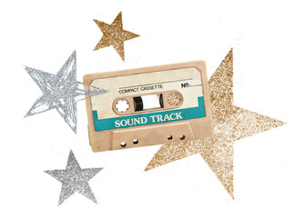 Tape cassette png sticker, transparent background