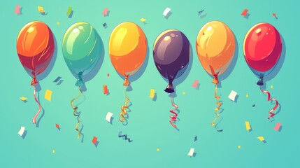 Design featuring a 2d inflatable balloon icon in 10 EPS format Lorem Ipsum illustration included - obrazy, fototapety, plakaty