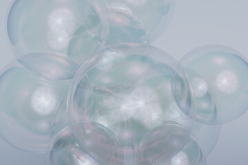Luminous Cluster of Soap Bubbles with Soft Highlights