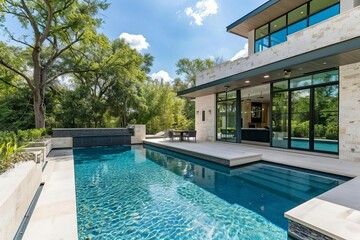 upscale contemporary mansion with swimming pool luxury real estate