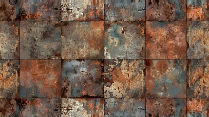 Seamless grunge rust backdrop. Industrial charm pattern for authentic designs AI Image