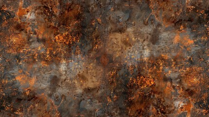 Seamless grunge rust design. Industrial charm pattern for versatile projects AI Image