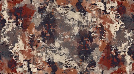 Seamless grunge stains texture. Post-apocalyptic grit pattern for rugged projects AI Image