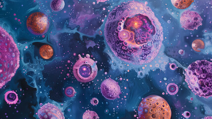 cancer cells in body, medical science  - Powered by Adobe