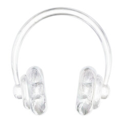 Naklejka premium Headphones, music icon png sticker, 3D crystal glass, transparent background