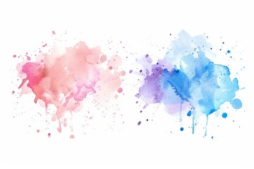 Watercolor Splashes in Isolated Background