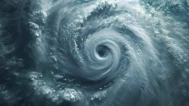 hurricane wind, tornado, visible from satellite. looping animation video