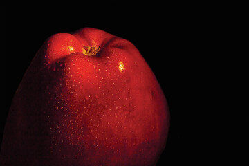 A delicious red apple that looks very appetizing.