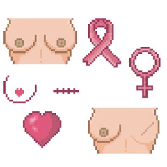 Fight against breast cancer, awareness pixel art