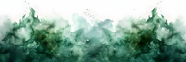 Green watercolor splatter design element on transparent background.