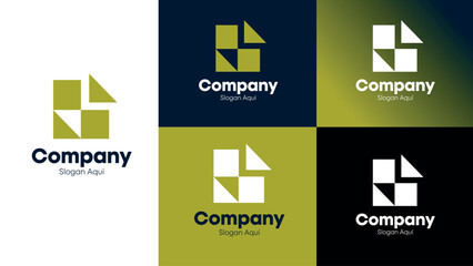 Logo company, corporative brand green - obrazy, fototapety, plakaty