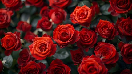 Radiant Red Roses Elegance - Nature's Symphony. Concept Floral Blooms, Red Roses, Elegant Decor, Natural Beauty, Symphony of Colors