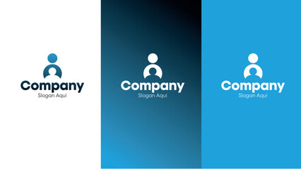 Logo company, corporative brand blue