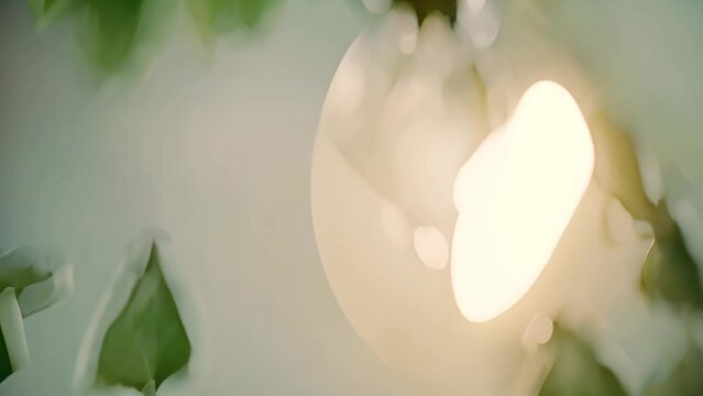 Swinging Light Bulb Hanging From Tree Branch Generative AI