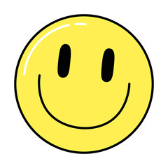 Png smiling face emoji sticker, transparent background