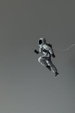 Astronaut in Victory Pose - 3D Rendered Space Concept