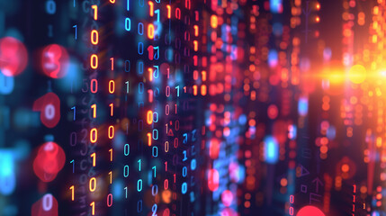 modern technology background glowing binary codes cyber tech wallpaper 