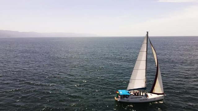 
Mexico. Puerto Vallarta. Sailing boat in the ocean.