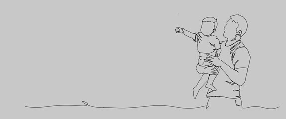 Father's day icon in line art style. Father's day illustration for background.