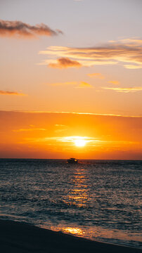 Sunset at Thoondu beach Fuvahmulah Island