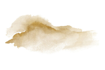 Watercolor mountain png sticker, gold nature illustration, transparent background