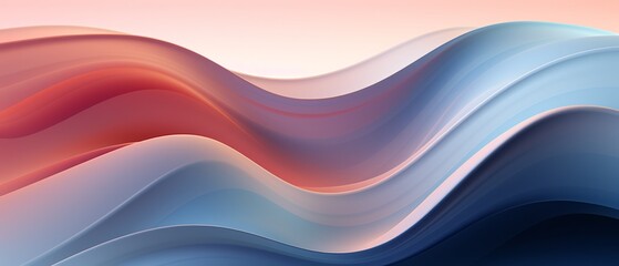 Abstract wave pattern in a minimalistic 3D render, soft hues,