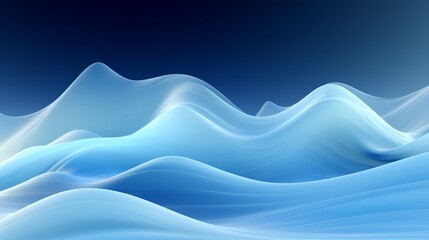 Calming sound waves visualized in a serene blue, realistic 3D minimal,