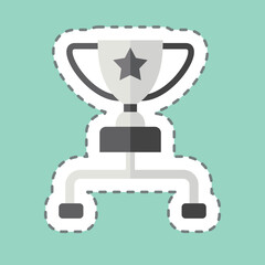 Sticker line cut Tournament. related to Online Game symbol. simple design illustration