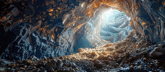 Miners Employ Sustainable Methods to Harvest Gold from Earths Inner Depths - obrazy, fototapety, plakaty
